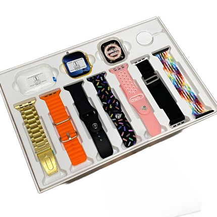 MONTRE CONNECTÉE I20 ULTRA MAX 10 EN 1 + AIRPODS + 7 CEINTURES