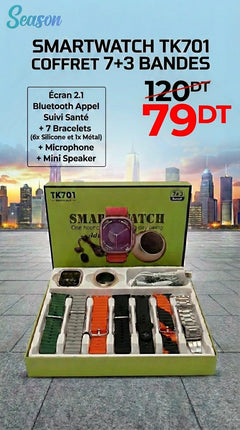 Coffret Montre Connectée TK701 Ultra 2 + Mini Speaker + Microphone